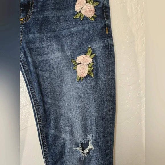 ♥️ Miss Me ♥️ | Embroidered Patch Floral Ankle Skinny Jeans Sz 26 - Picture 6 of 8